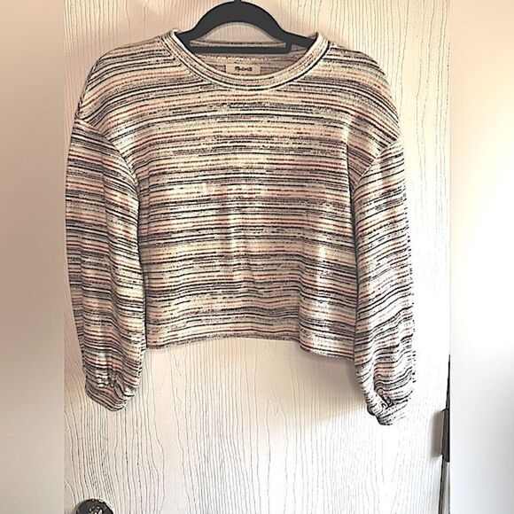 Madewell multi color pastel bubble sleeve light sweater size S - Picture 1 of 9